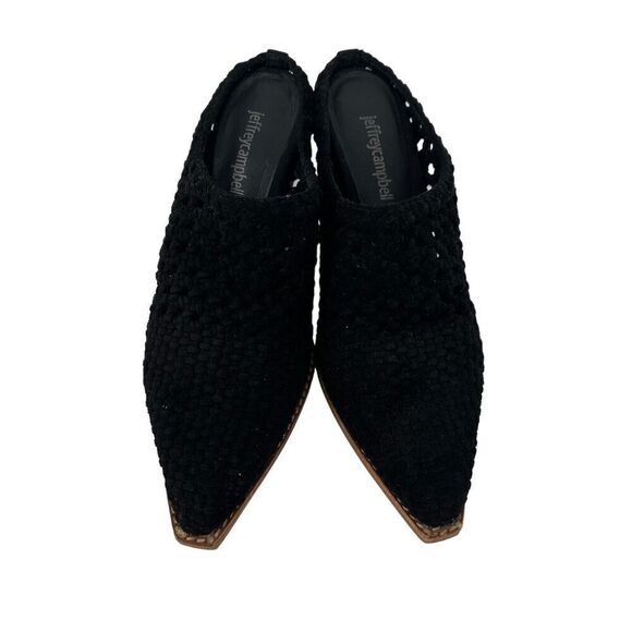 Jeffrey Campbell Mules Pointed Toe Crochet Stacked Heel Leone Size 7.5 Bohemian - Picture 3 of 10